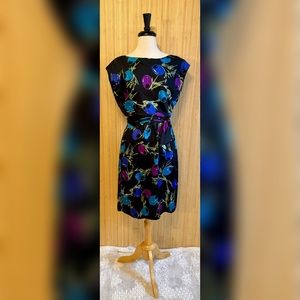 Vintage 1960’s Colorful Olive Print Cocktail Dress